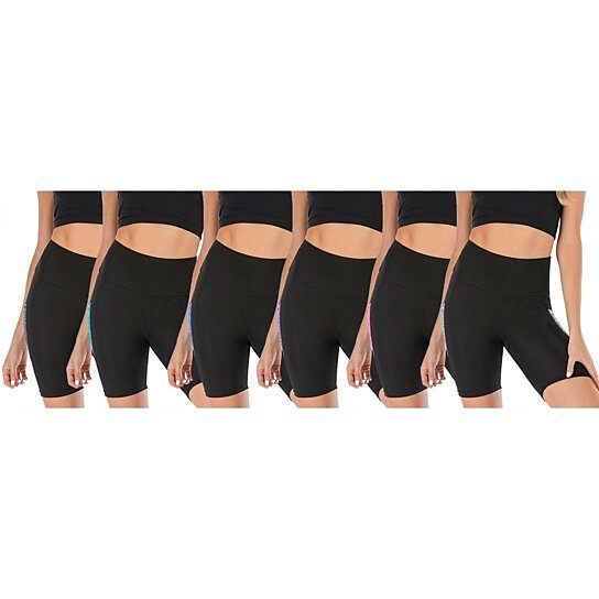 4-Pack: Women's High Waisted Biker Shorts with Pockets Free Shipping Best Pices