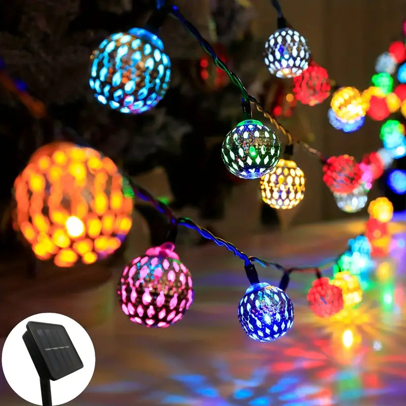 20 LED Moroccan Ball Solar String Lights Fashion Style Online