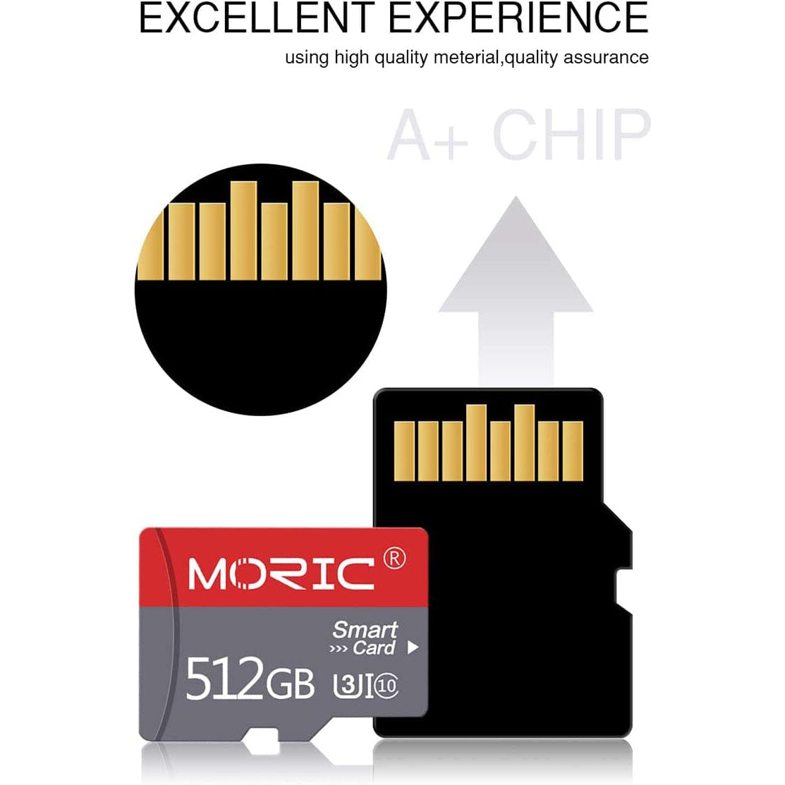 Moric 512GB Micro SD Card Fast Speed MicroSDXC UHS-I Memory Card  (Refurbished) Free Shipping Marketable