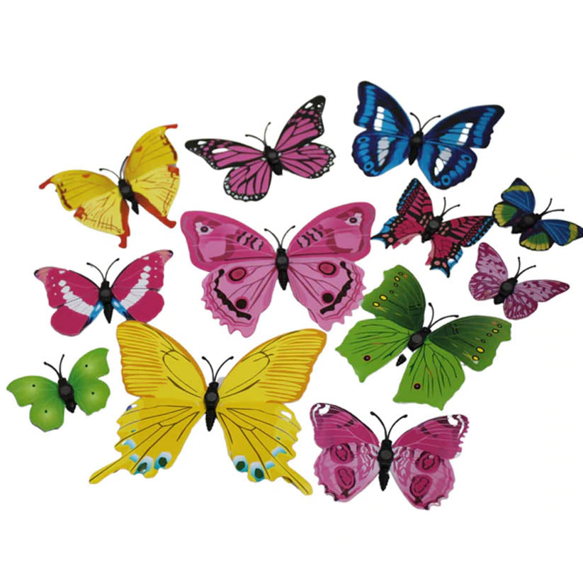 12-Pieces: Mixed Color 3D Butterfly Magnet Fridge Stickers In China Cheap Online