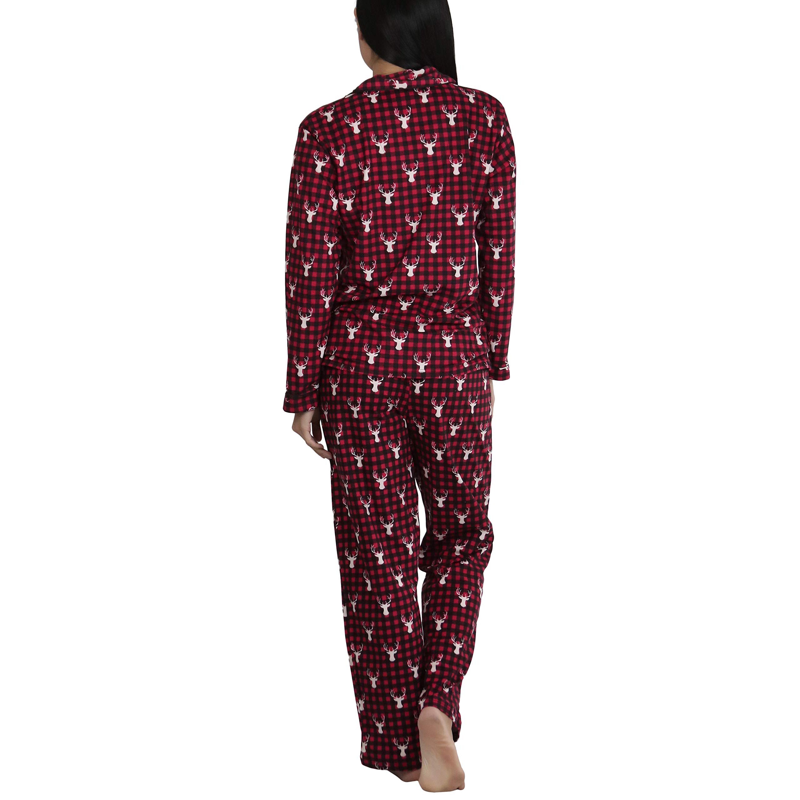 2-Piece Set: ToBeInStyle Women's Long Sleeve Button Down Top and Drawstring Bottom Pajama Set Cheap View