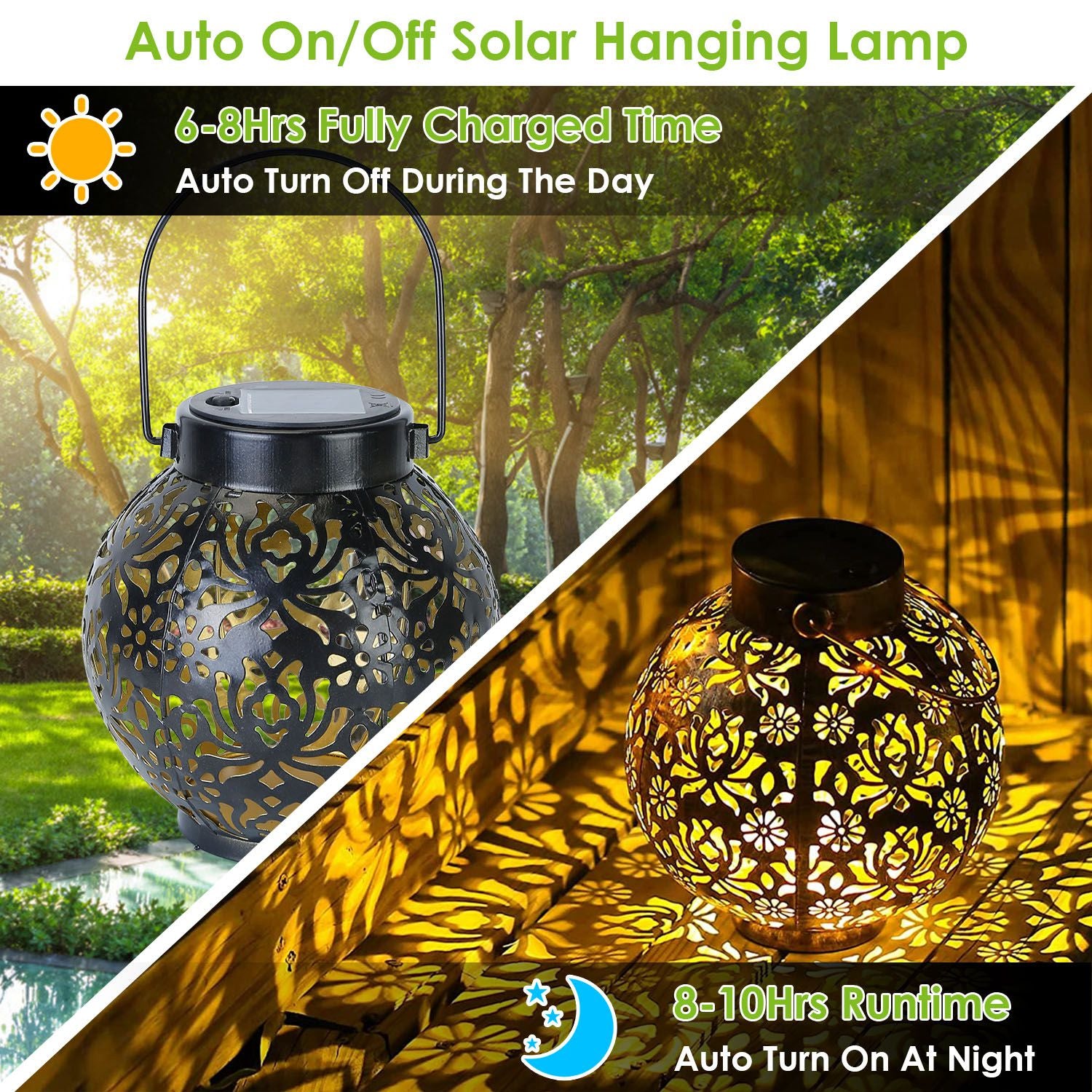 2-Piece: Solar Powered Hanging Lights Cheap Manchester Great Sale