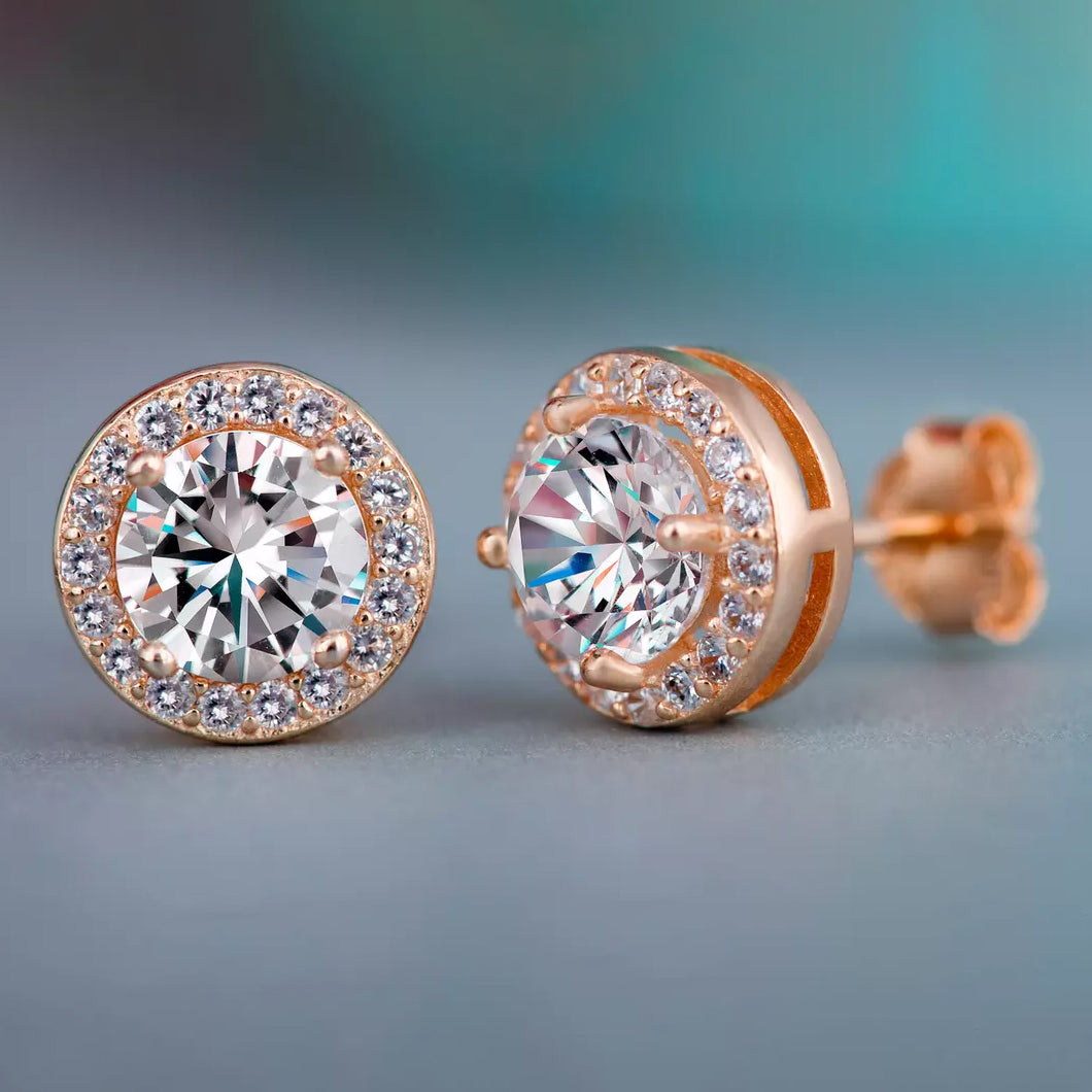 Halo Diamond Stud Earrings Sale 100% Guaranteed