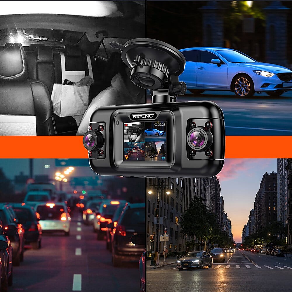 Rexing - R4 4 Channel Dash Cam with All Around 1080p Resolution, Wi-Fi, and GPS - Black  (Refurbished) Free Shipping Online