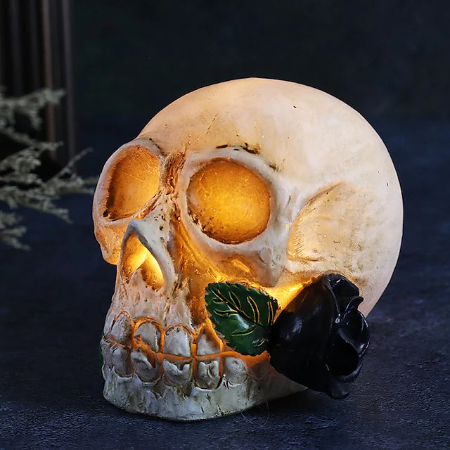 Halloween Resin Skull LED Night Light Decorative Light Discount Visit New