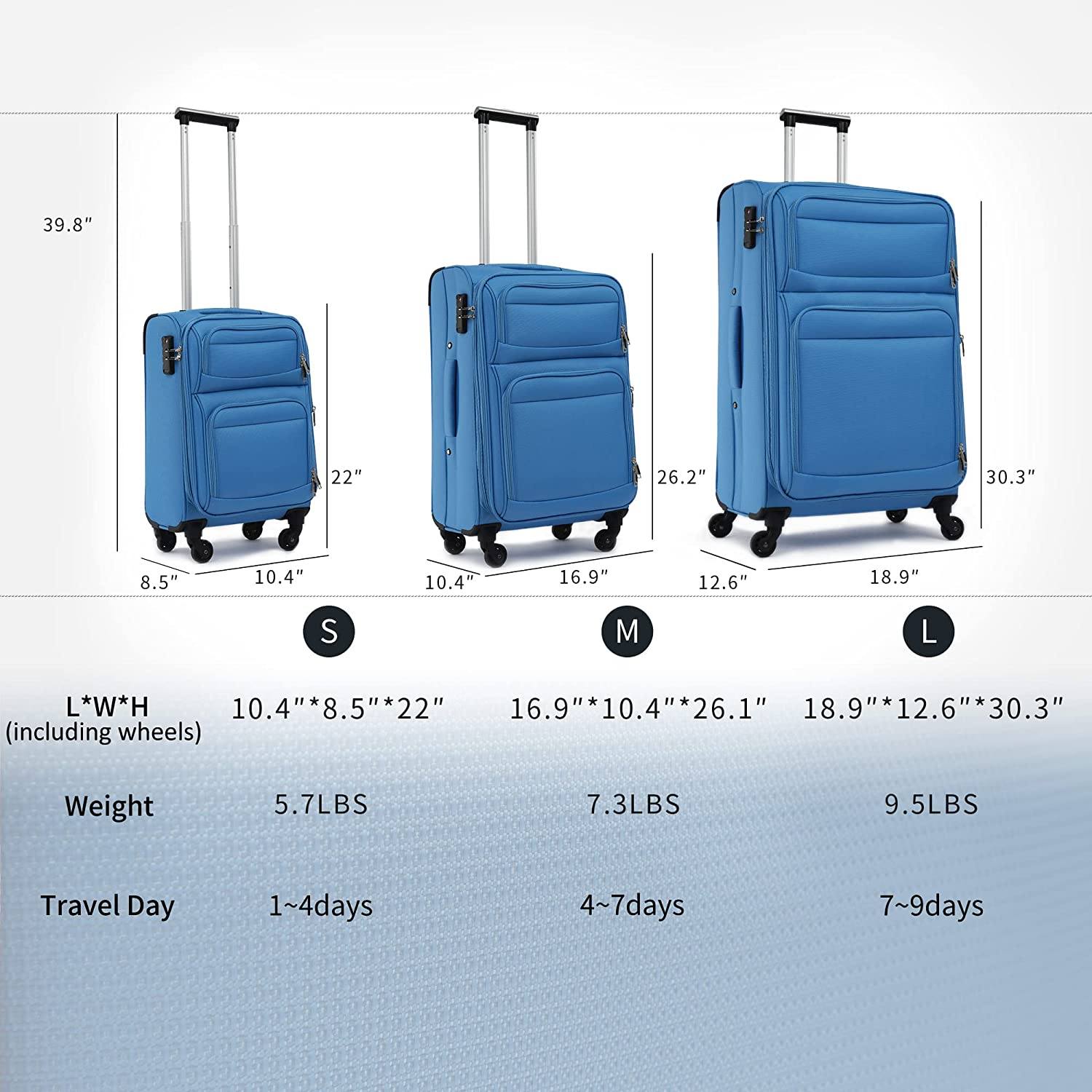 3-Pack: Softside Travel Luggage Set with TSA Lock Clearance Visit New