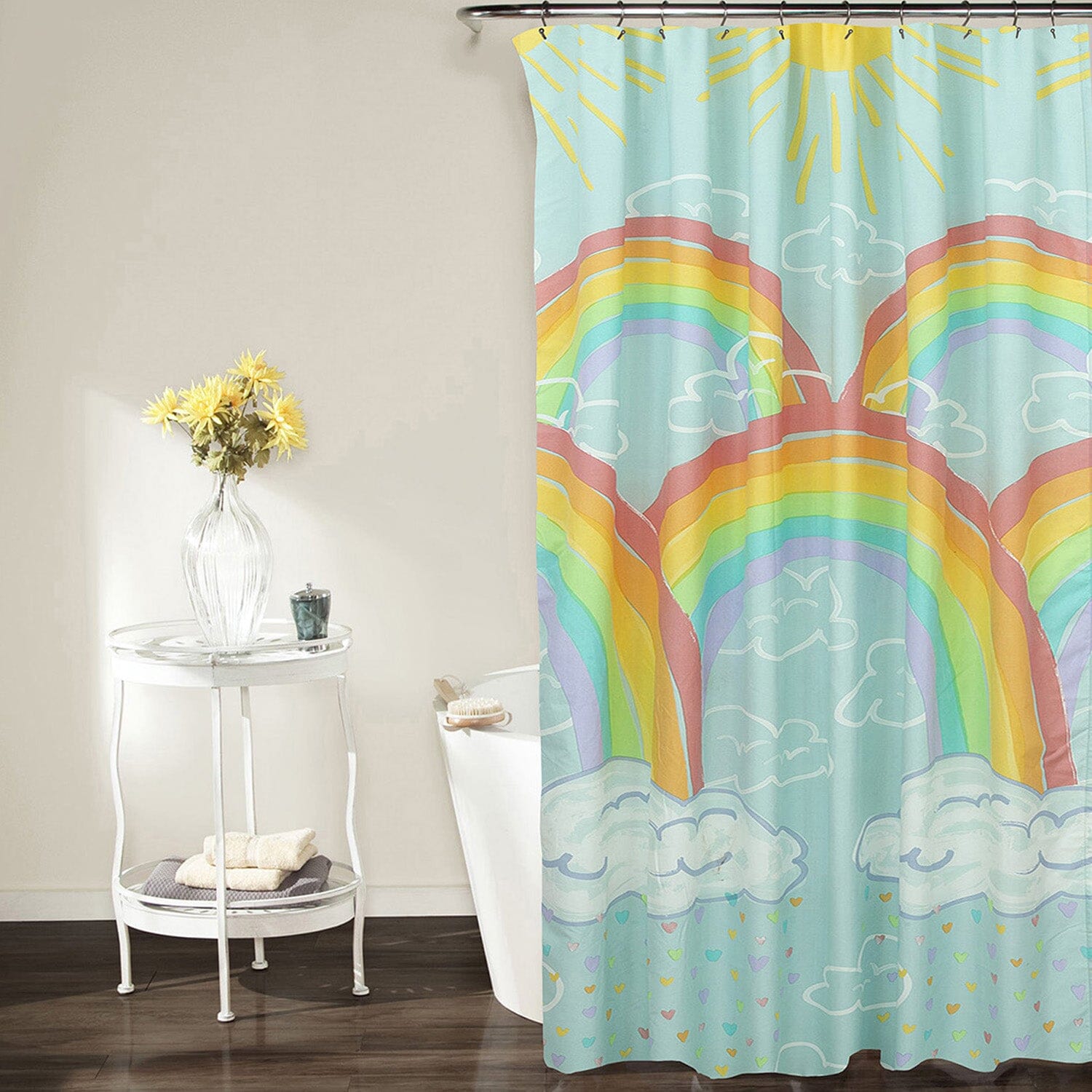 Kidz Mix Rainbow Clouds Shower Curtain Clearance Factory Outlet