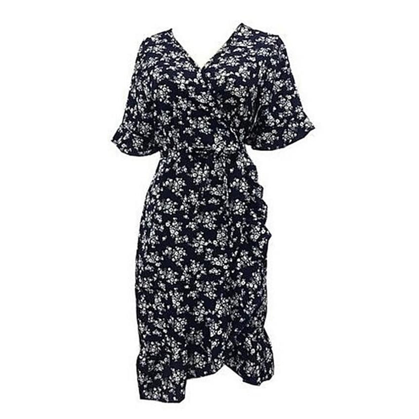 Women's Summer V-Neck Short Wrap Dress Outlet Supply