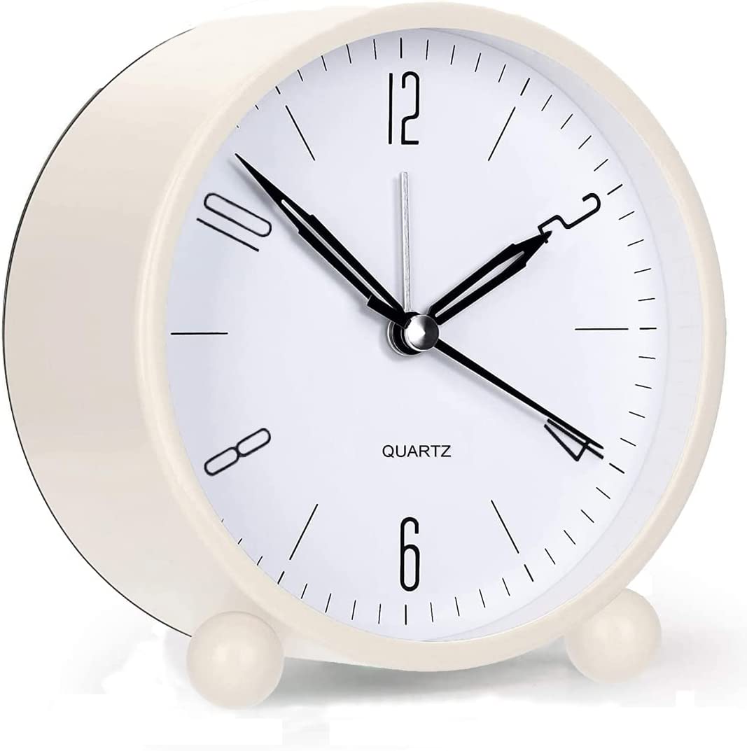 4 Super Silent Non Ticking Analog Alarm Clock with Night Light Online For Sale