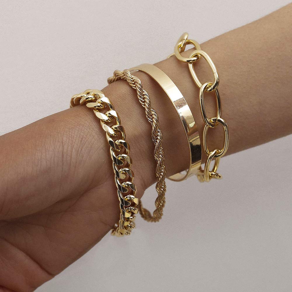 4-Piece: Women Adjustable Boho Chain Bracelets Set Cheap Outlet Locations