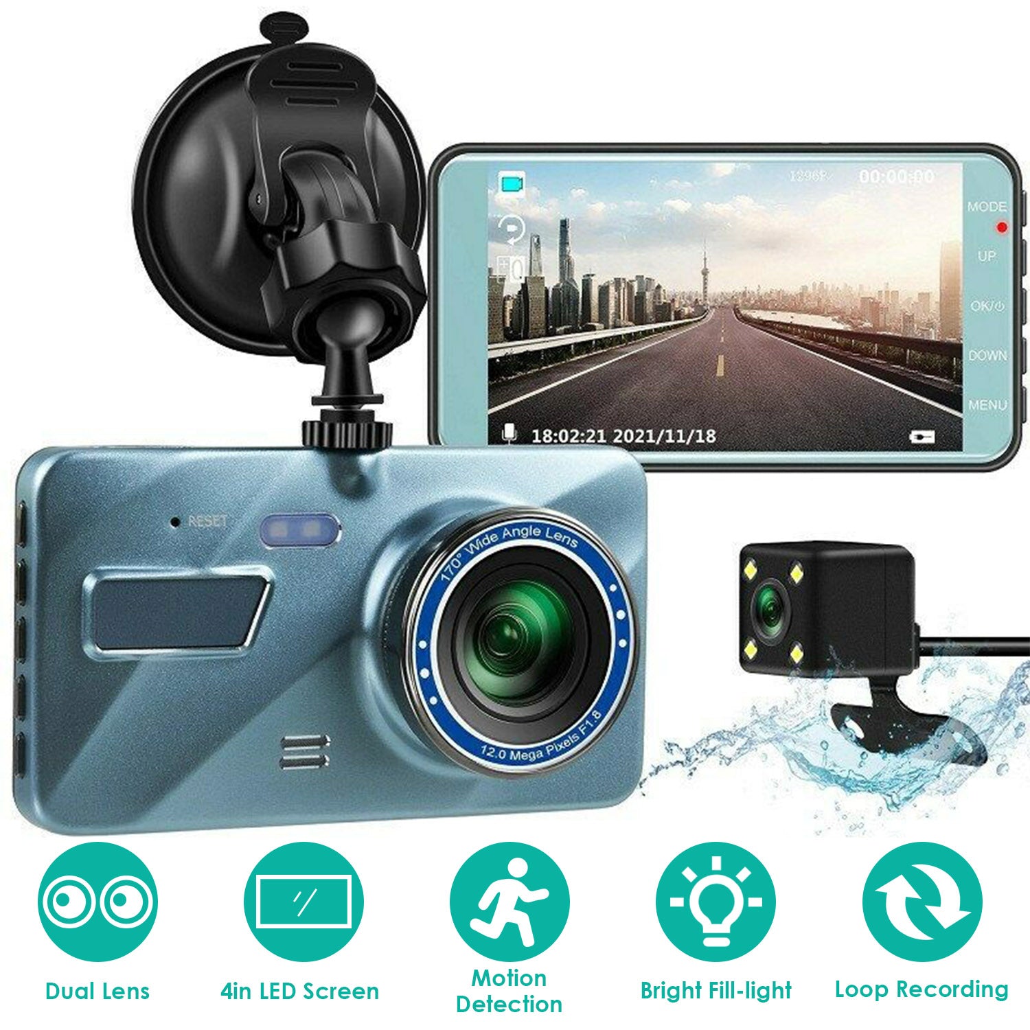 720P Dual Dash Car Camera Recorder with Motion Detection Light The Best Store To Get