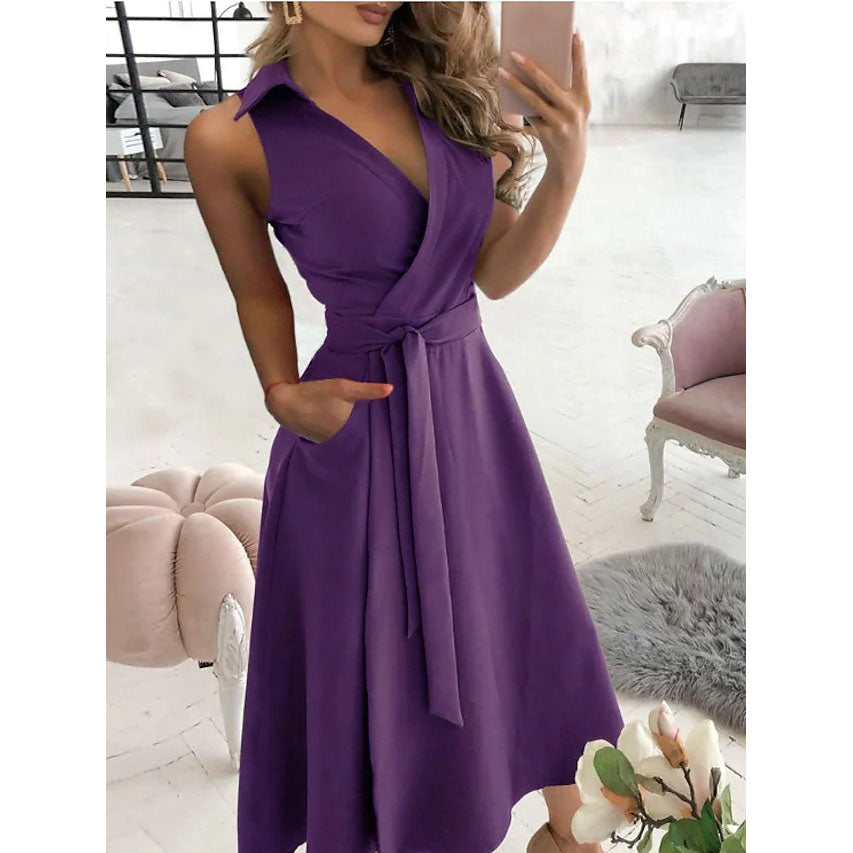 Women's V-Neck Sleeveless Long Dress Store Cheap Online