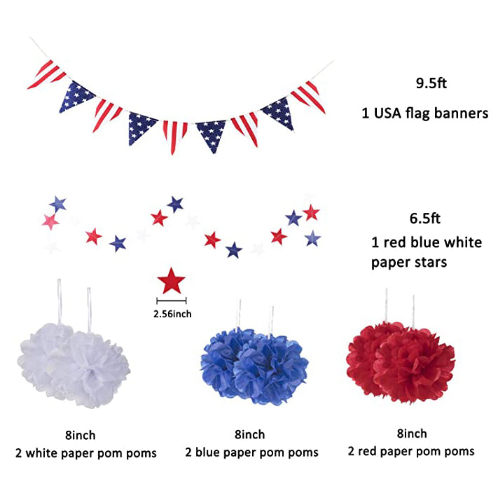 14-Piece: Patriotic Party Decorations Set Free Shipping Best Seller