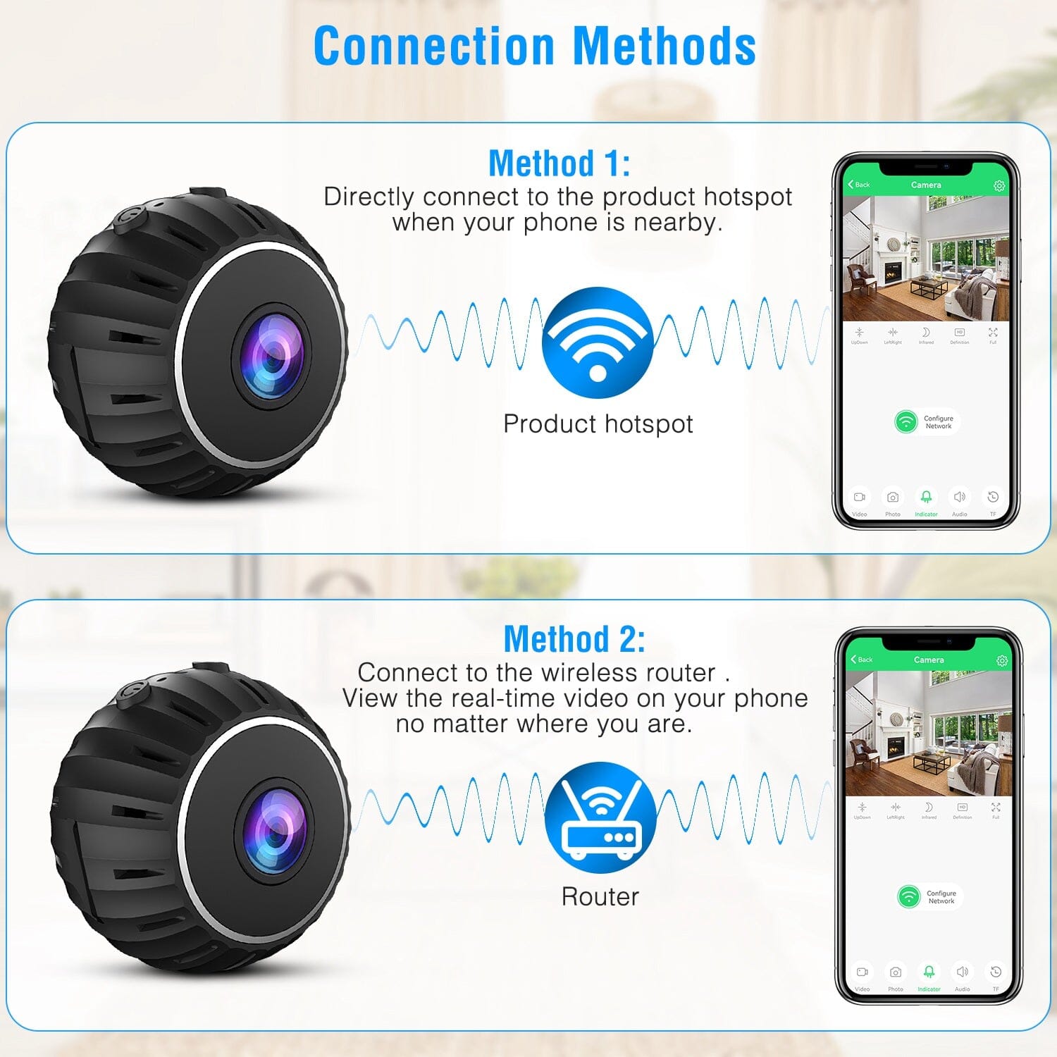 Mini Wireless Camera Wifi IR Night Vision HD 1080P Home Security With Paypal Low Pice