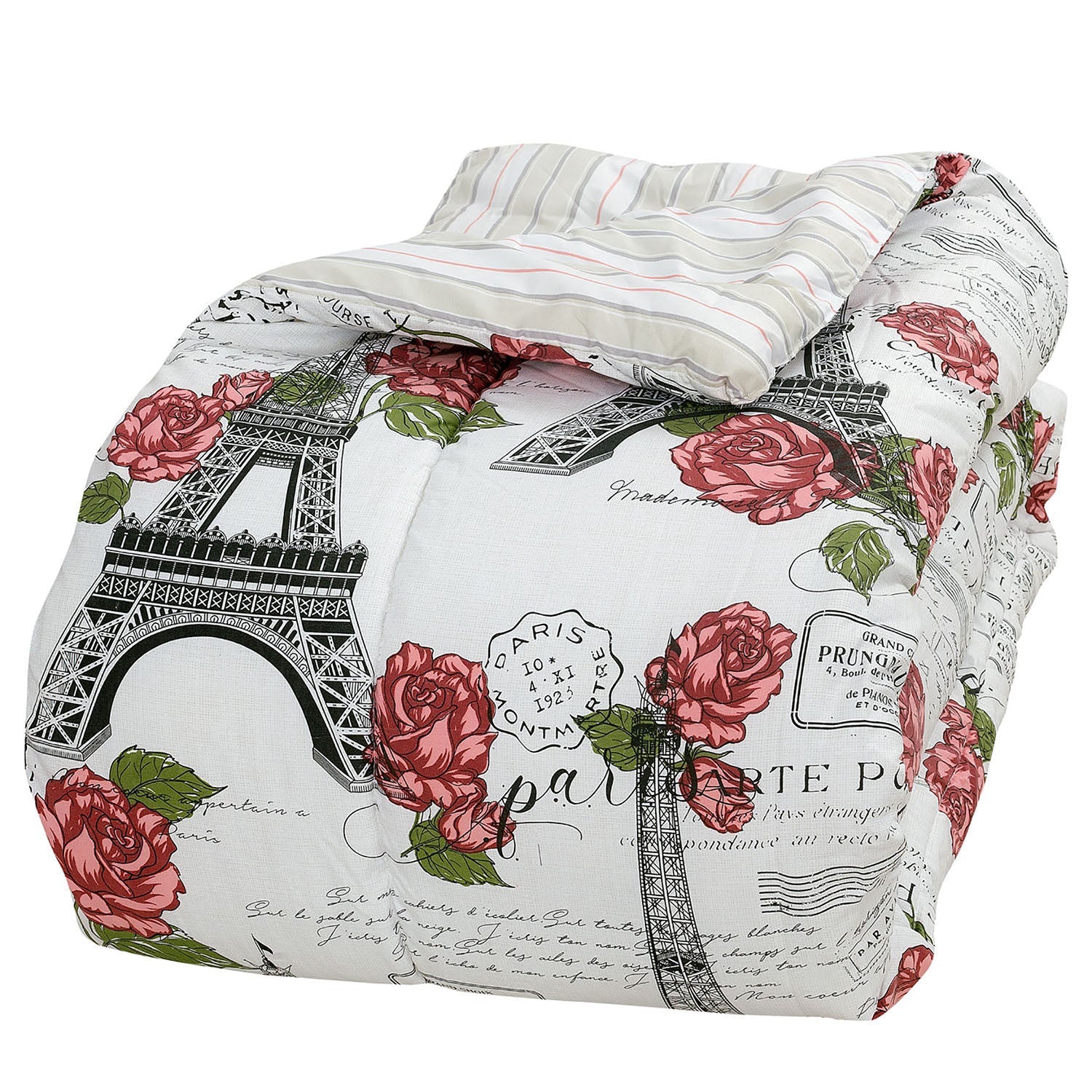 Sloane Street Paris Rose Eiffel Tower Reversible Bed in a Bag 2025 Newest Online