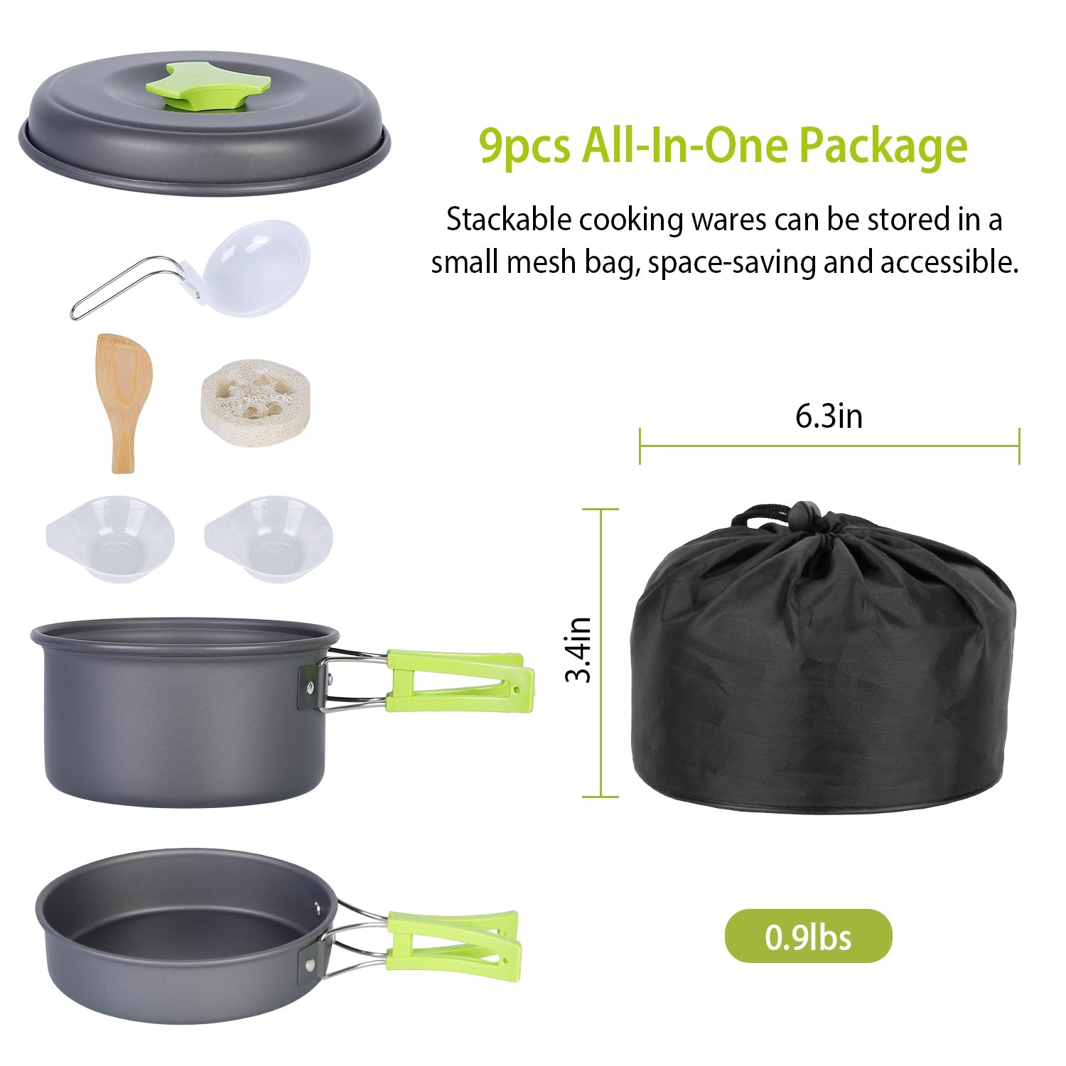 9-Piece: Camping Cookware Set Free Shipping Sast