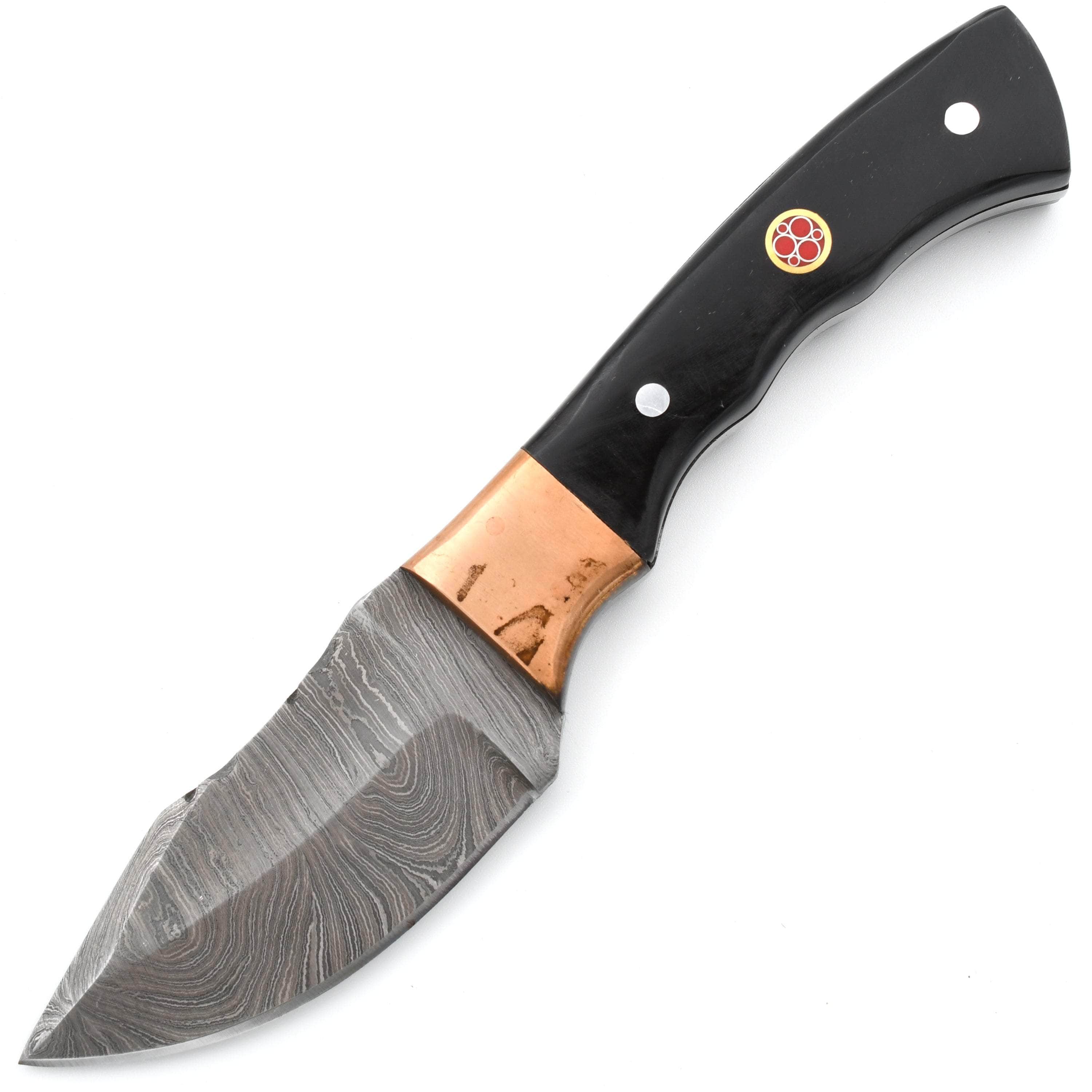 White Deer Damascus Skinner, 4 Blade, Bone Handle, Leather Sheath - DMC-710 Fashion Style Online