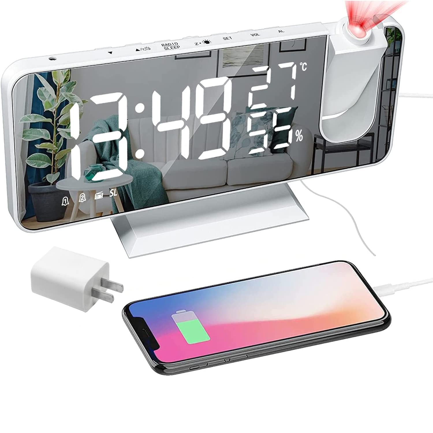 Bedroom Projection Digital Alarm Clock 2025 Unisex