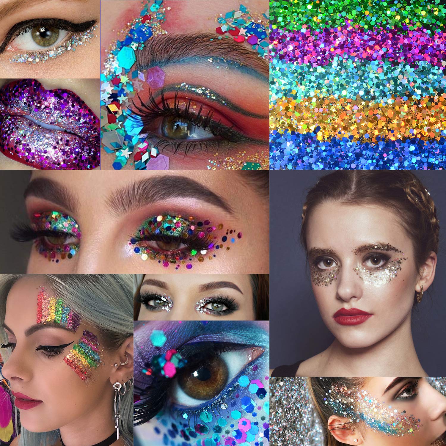 12-Piece: Holographic Chunky Glitters Sale Best Wholesale