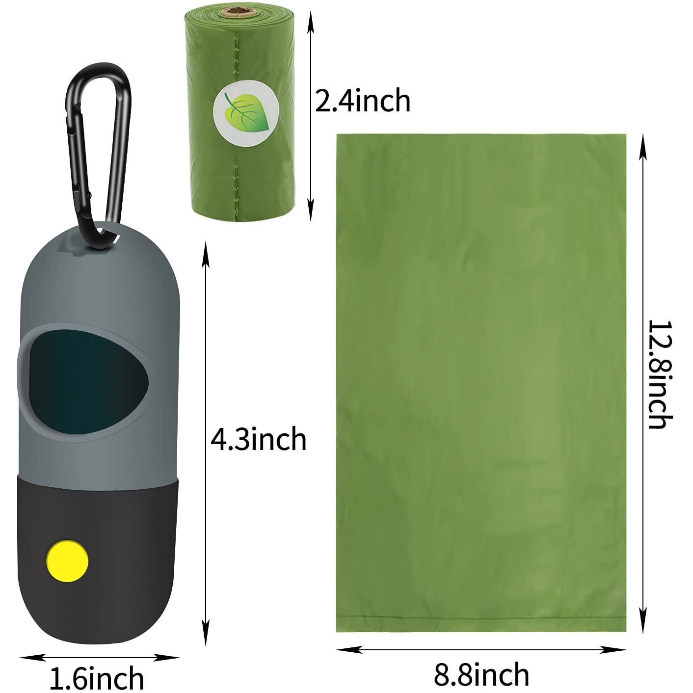 2-Pack: Dog Poop Bag Dispenser with Built-in LED Flashlight With Mastercard