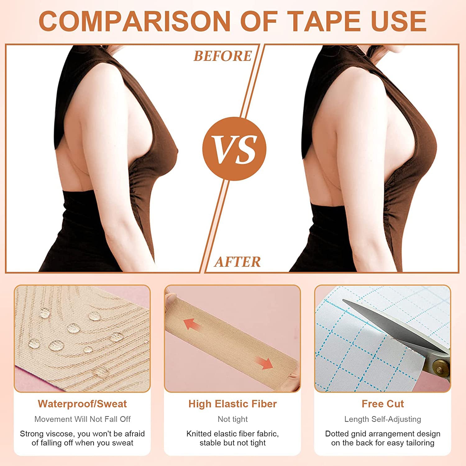 Breast Lift Tape for A-E Cup Large Breast, Breathable Push Up Tape Cheap Sale Sast