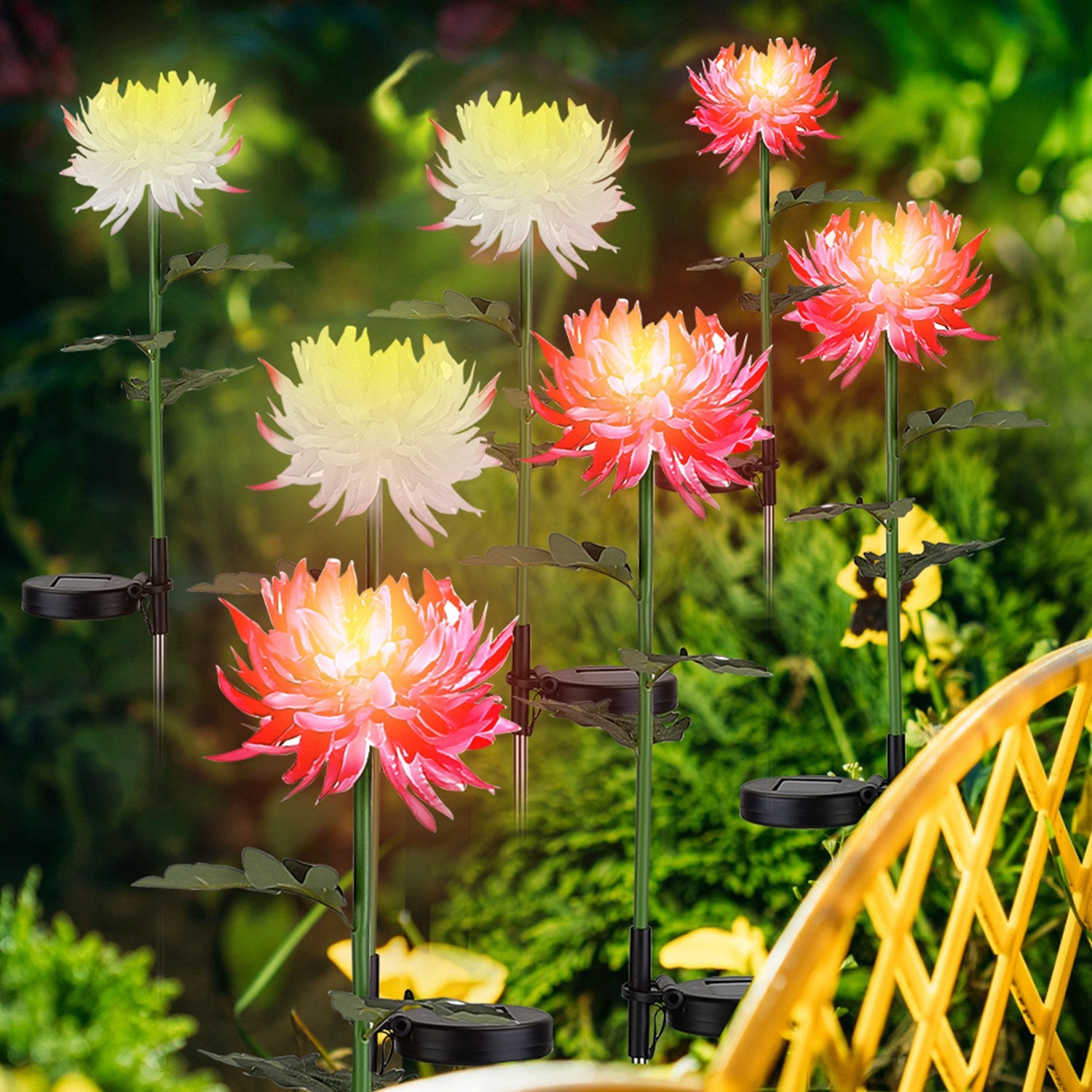 2-Pack: Solar LED Chrysanthemum Lights Browse Cheap Pice