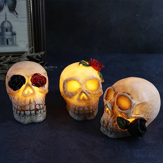 Halloween Resin Skull LED Night Light Decorative Light Discount Visit New