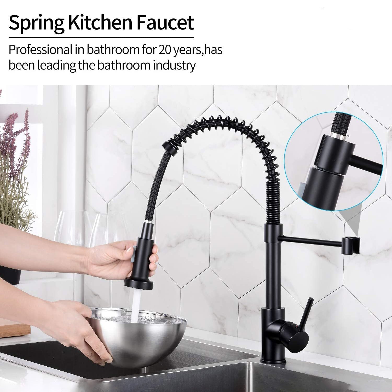 High Arc Spring Kitchen Sink Faucet Outlet Top Quality