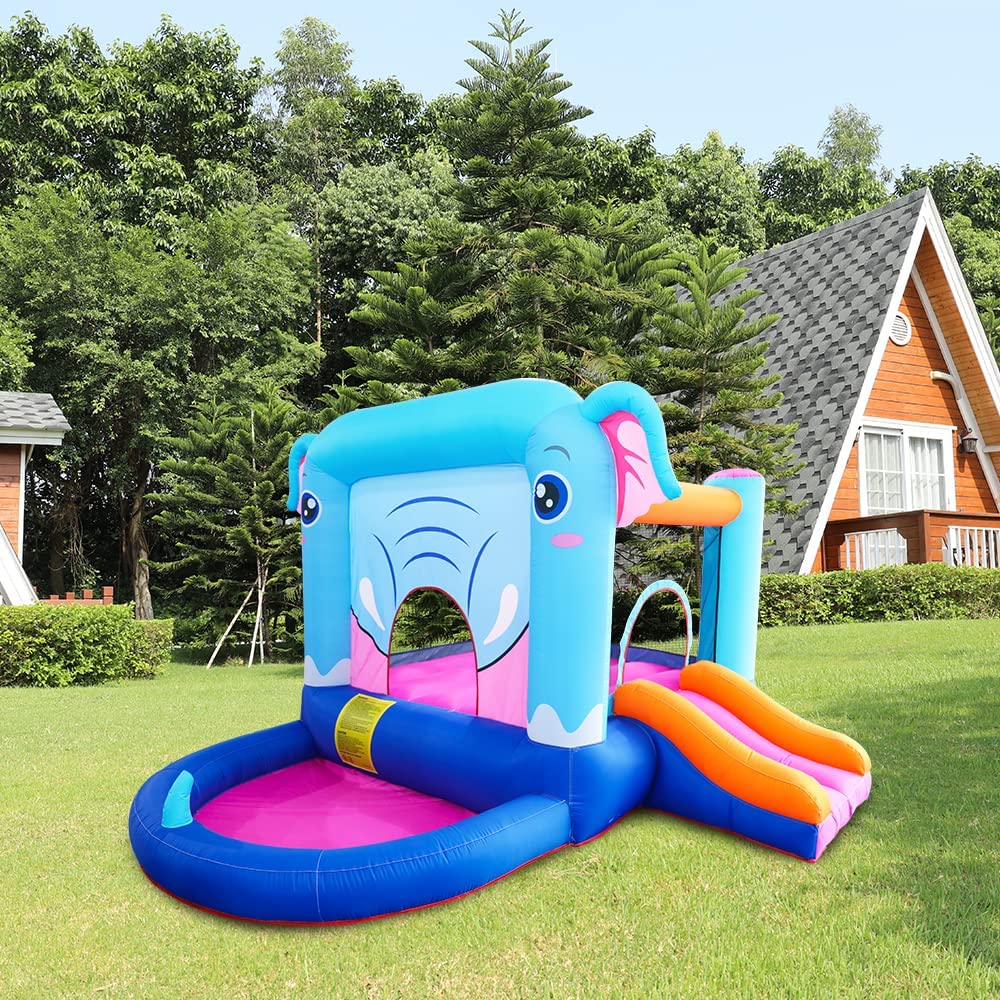 Blue Elephant Bouncy Castle House with 350W Blower 2025 New