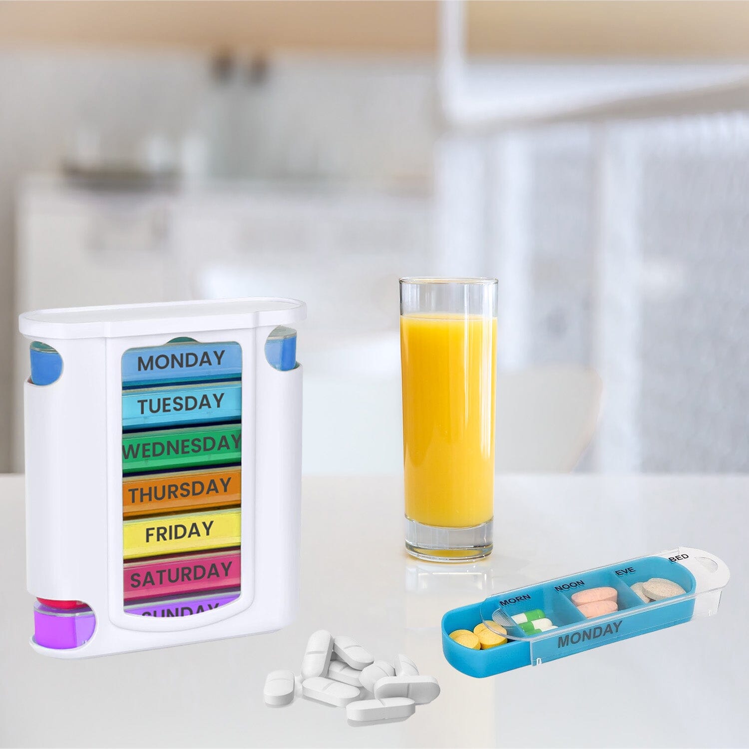 4 Times A Day, White 7 Day Stackable Daily Pill And Medicine Organizer White Clearance Choice