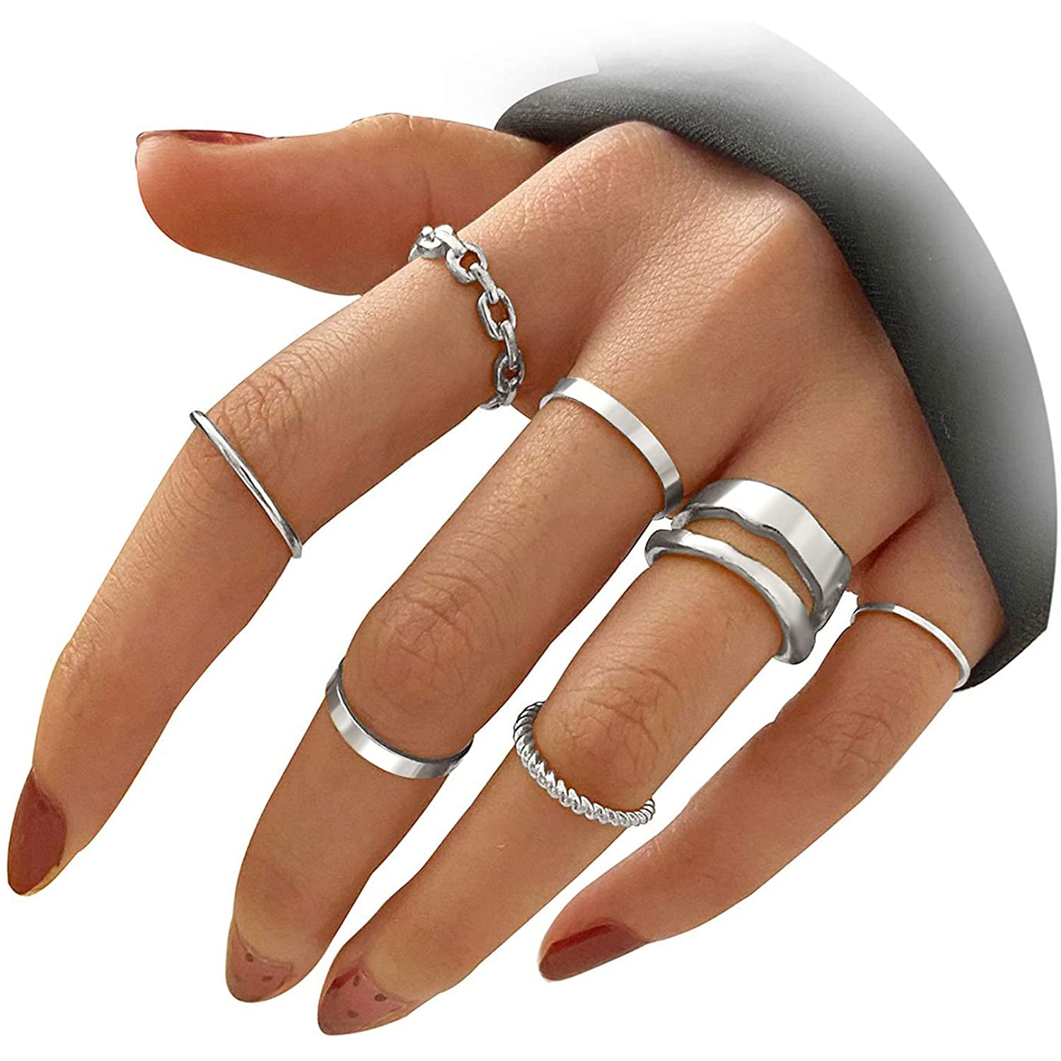 7-Piece: Women's Gold Knuckle Ring Set For Sale Sale Online