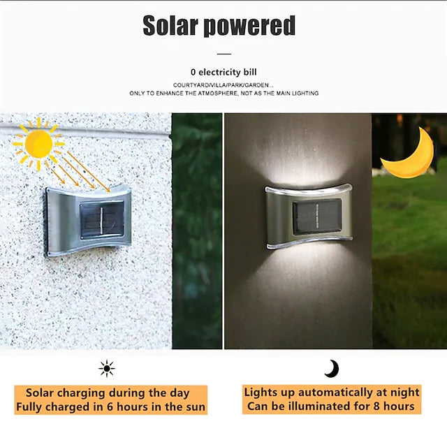 4-Piece: Solar Outdoor 6 LED Waterproof Wall Lights Buy Cheap Order