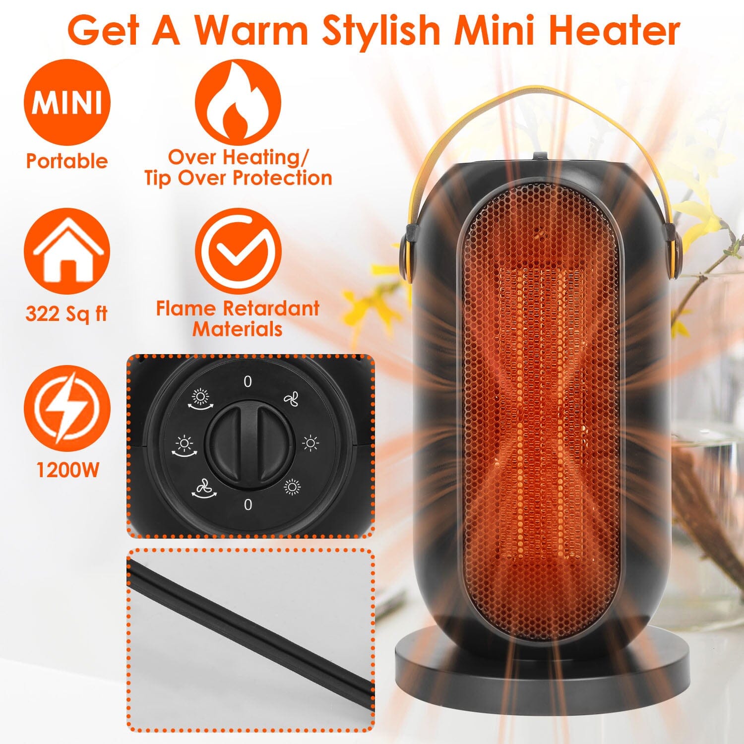 1200W Portable Electric Fan Heater Latest Collections Cheap Pice