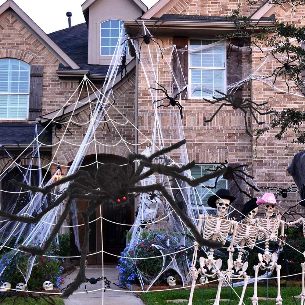 200 Halloween Spider Web and 59 Giant Spider Decoration Really Cheap