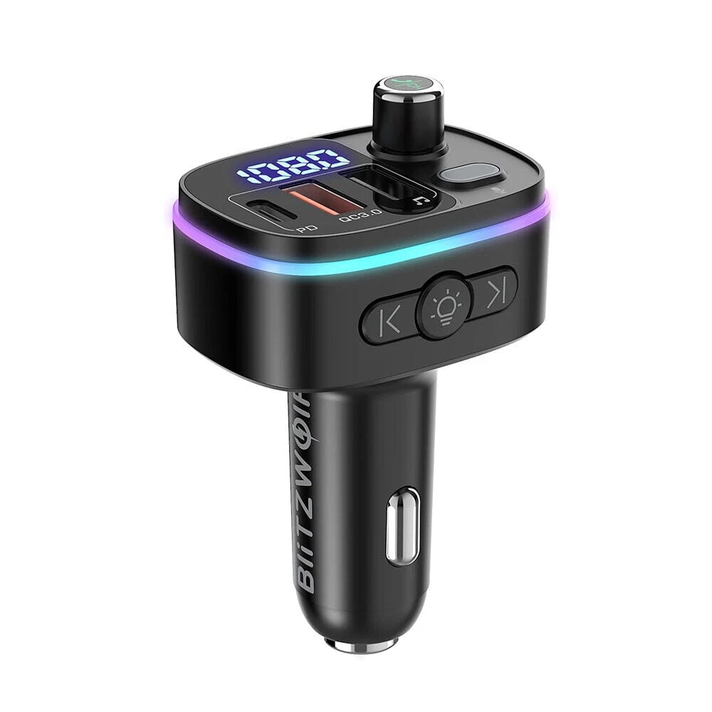 Bluetooth V5.0 FM Transmitter USB Car Charger Outlet Finishline