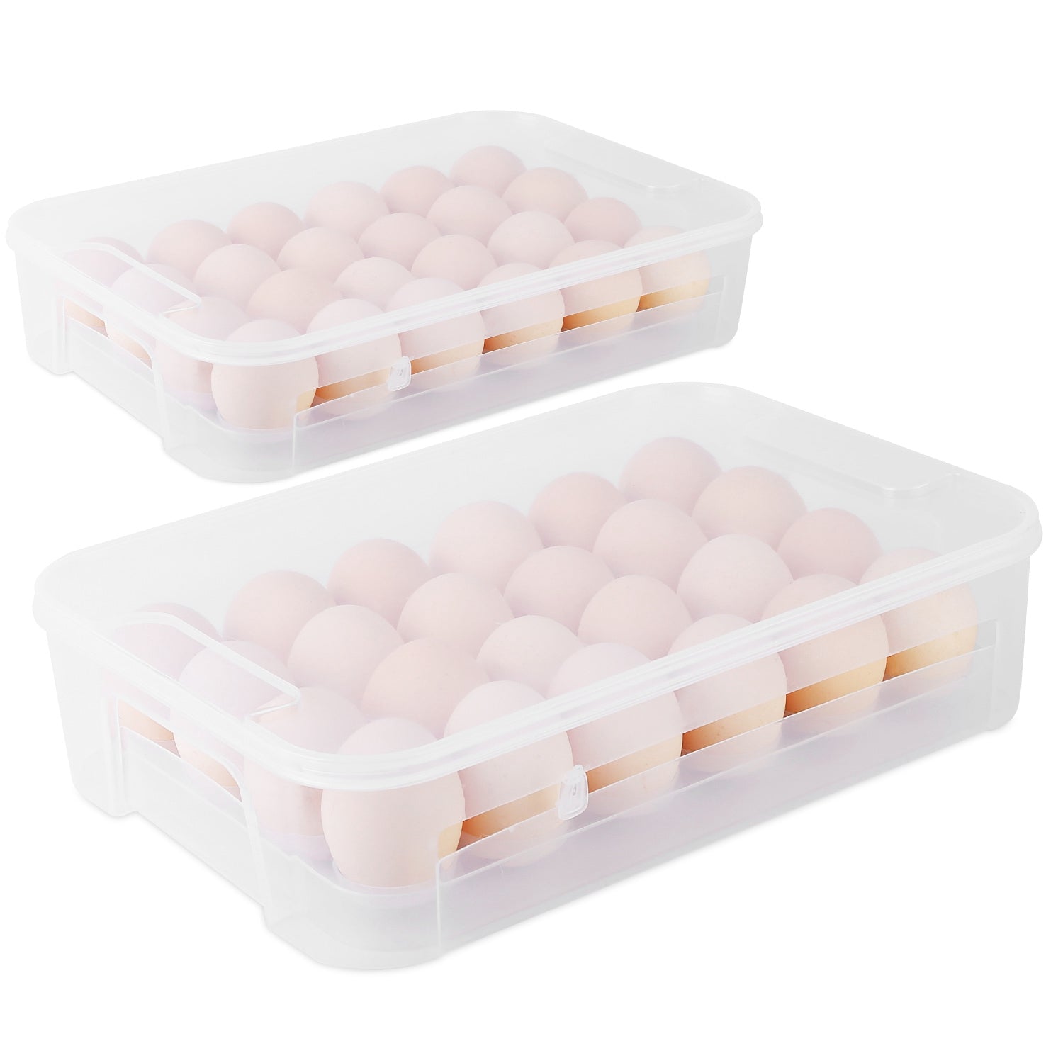 2-Piece: Plastic Egg Holder Stackable Egg Storage Box Buy Online