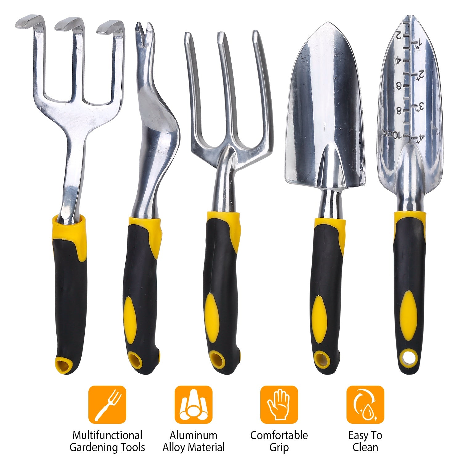 5-Pieces Set: Heavy Duty Garden Tool Set with Non-Slip Handle Clearance Wholesale Pice