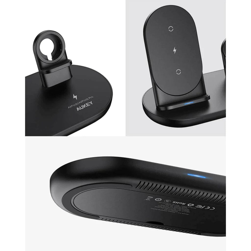 AUKEY 3-in-1 Wireless Charger Black Discount Online Online