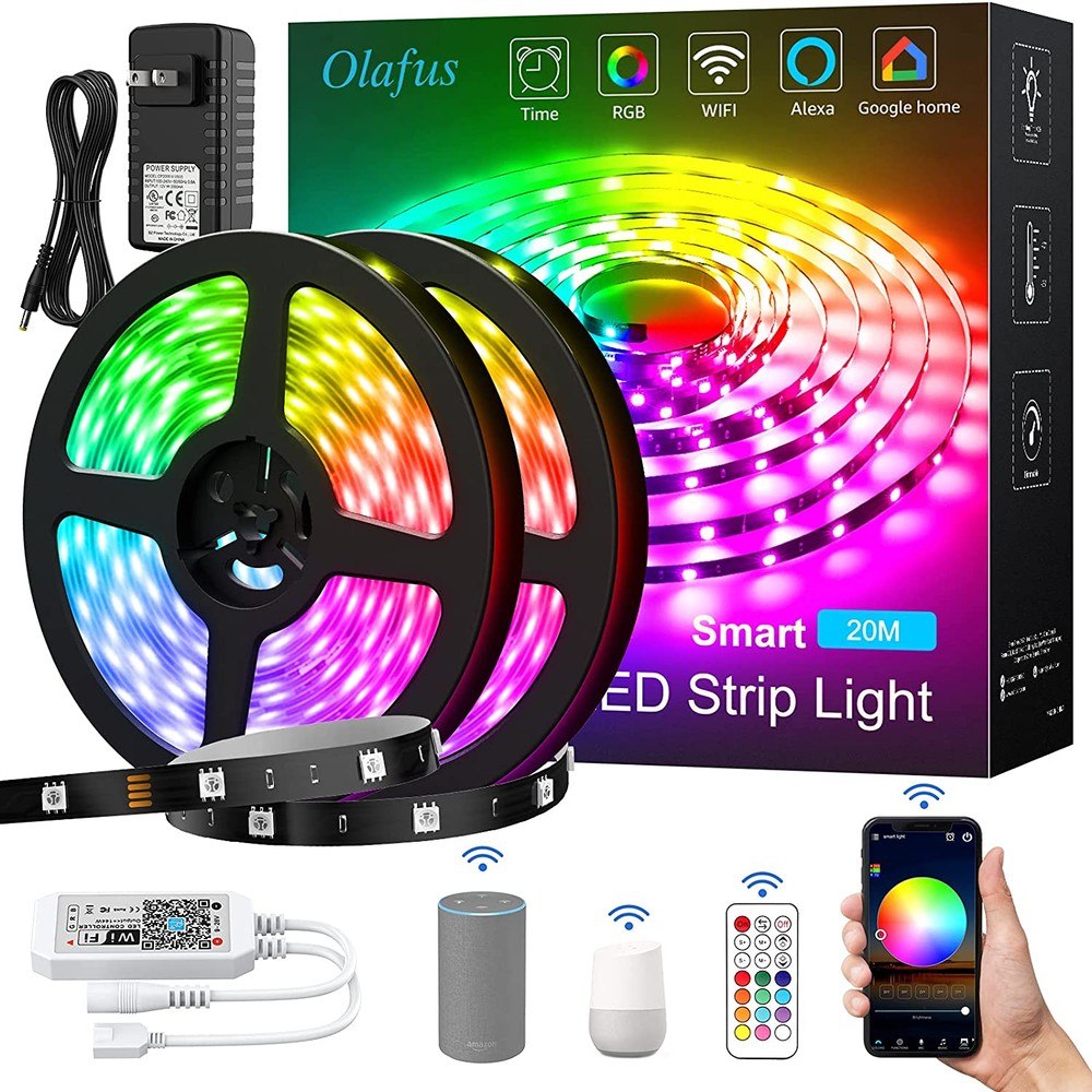 2-Pack: 65.6 Ft. RGB Strip Lights with 44 Mode Remote Buy Cheap Manchester