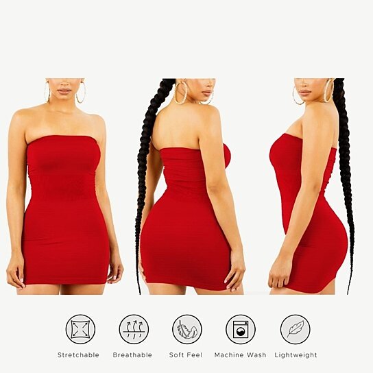 3-Pack: Women's Seamless Strapless Tube Dress Outlet Good Selling