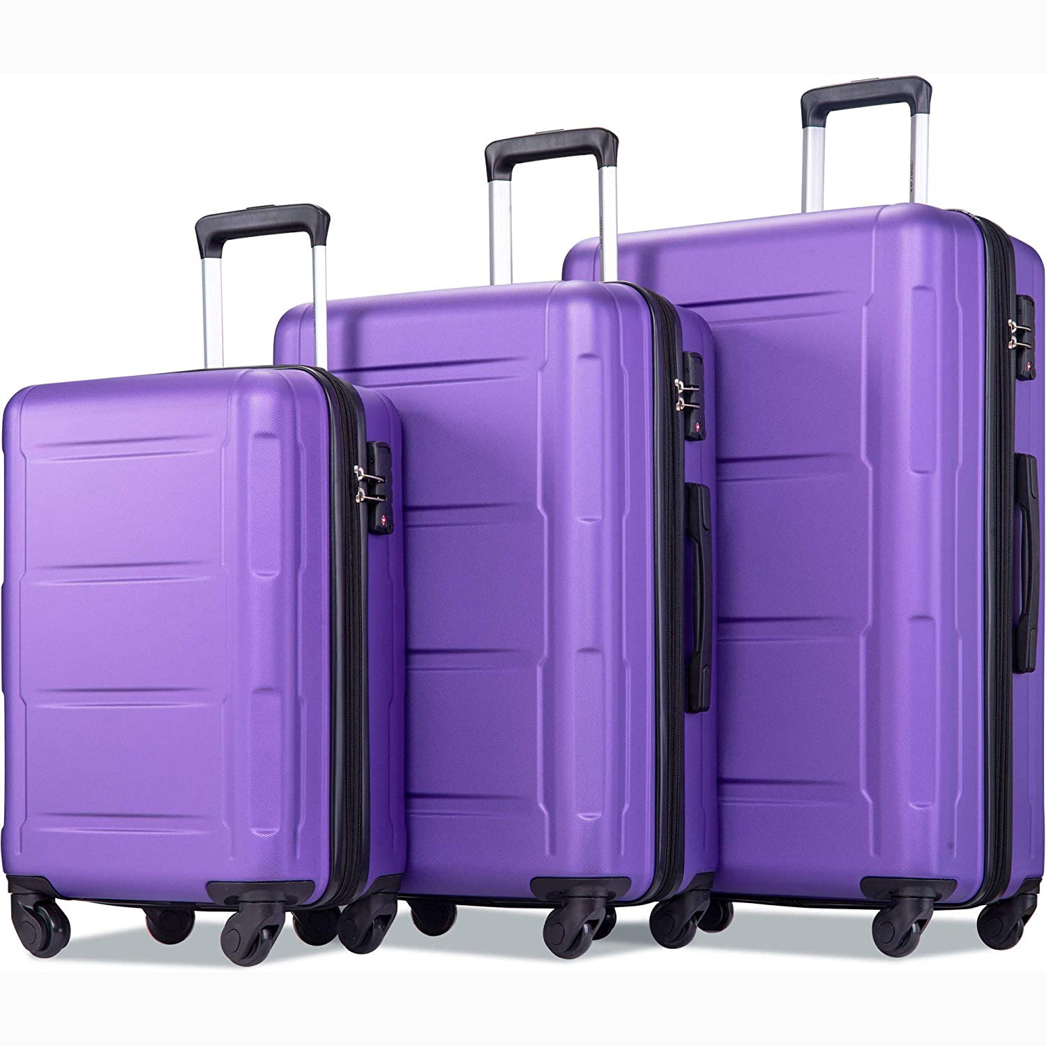 3-Piece Set: Lightweight Hard Luggage with Swivel Wheels and TSA Lock Cheap Sale For Cheap