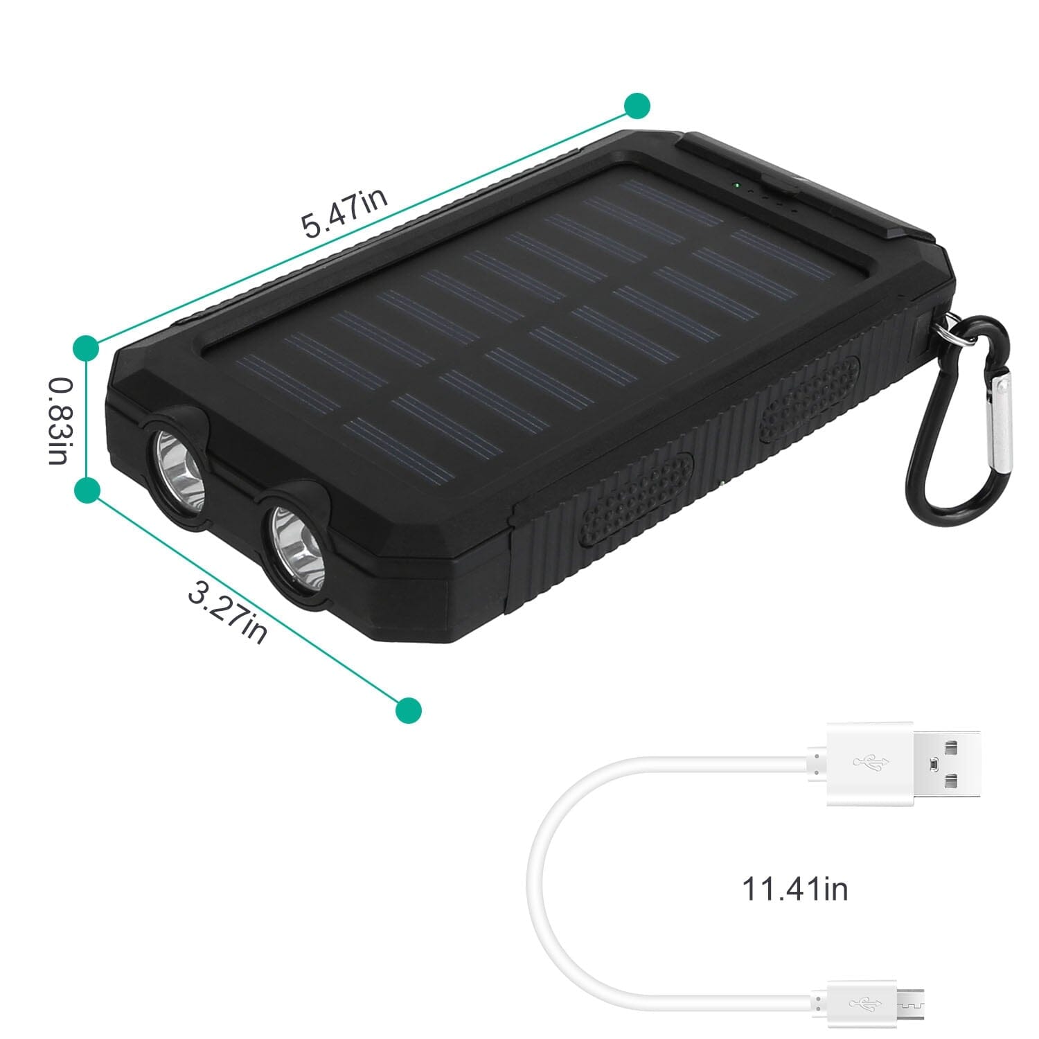 10000mAh Solar Power Bank External Battery Pack Outlet Reliable