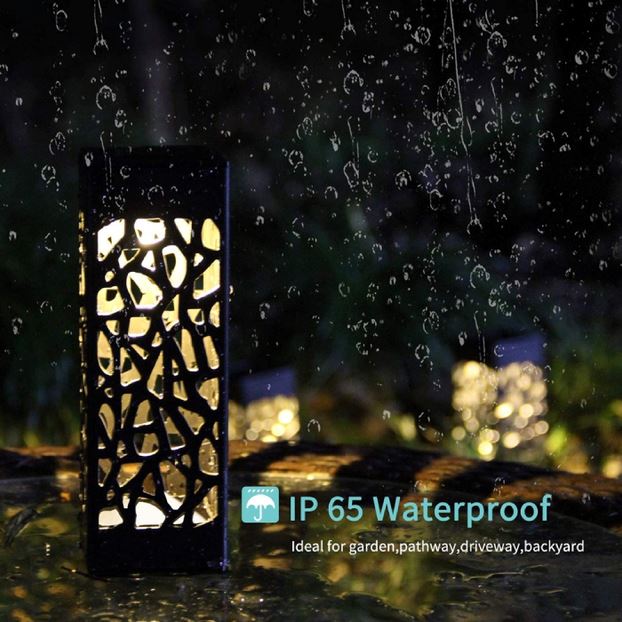 4-Pack: Waterproof Hollow Solar LED Garden Lawn Light Sale Clearance