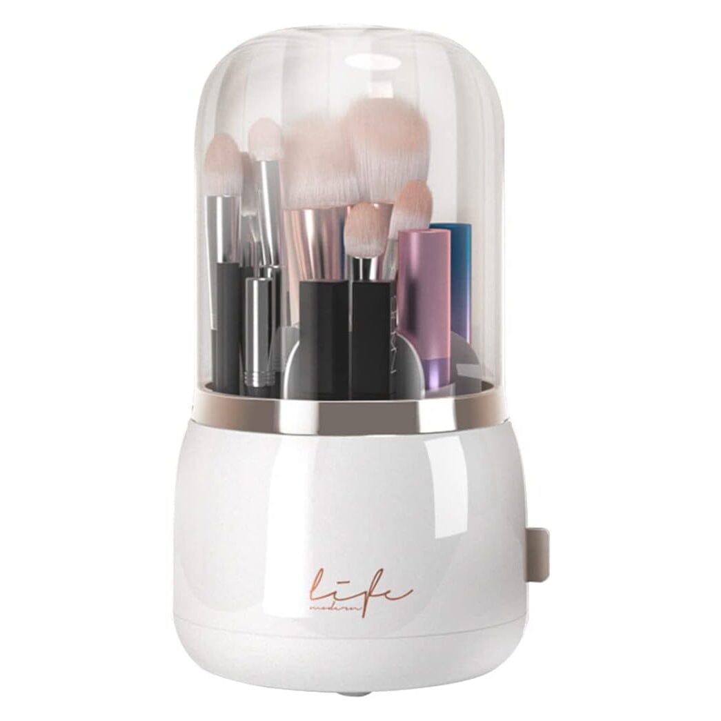 360∞ Rotating Makeup Brush Holder with Lid Makeup Organizer Under 70 Dollars