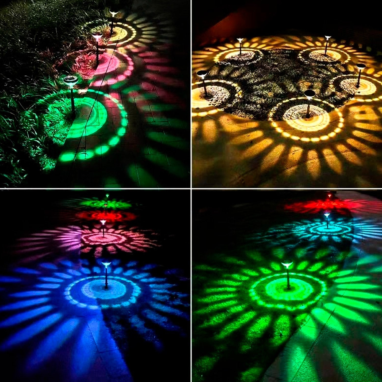 4-Pack: Solar Pathway Color Changing Garden Light Pay With Visa Cheap Pice