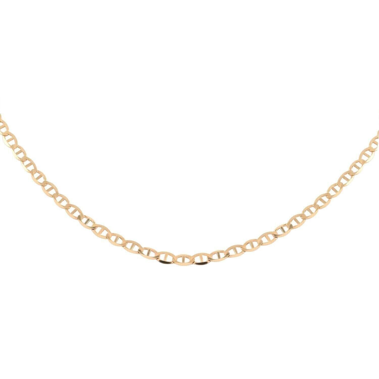 10K Solid Yellow Gold Mariner Anchor Link Chain Necklace Cheap Exclusive