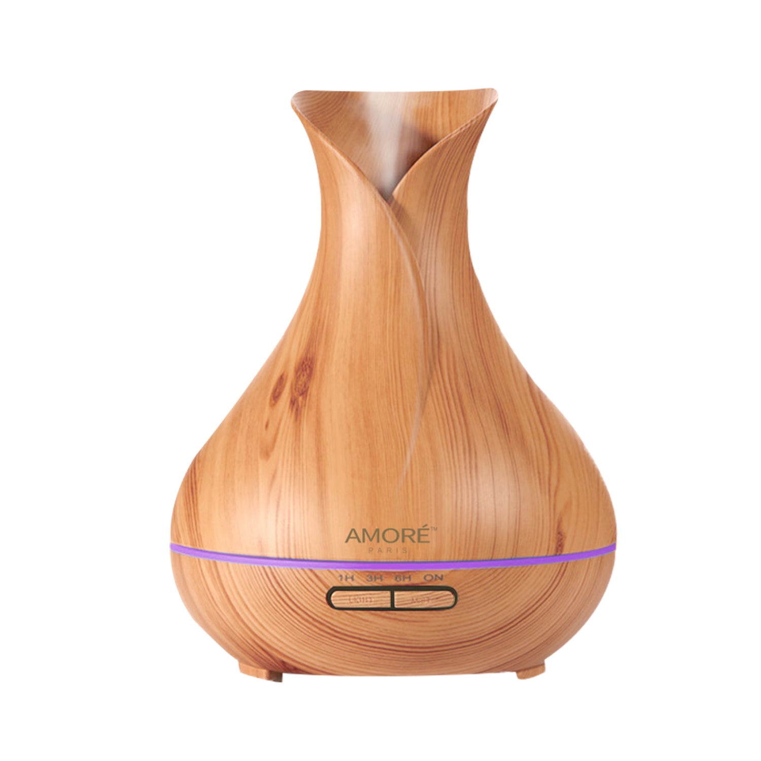 Ultrasonic Air Humidifier With Wood Grain 7 Color Changing LED Lights Fashionable