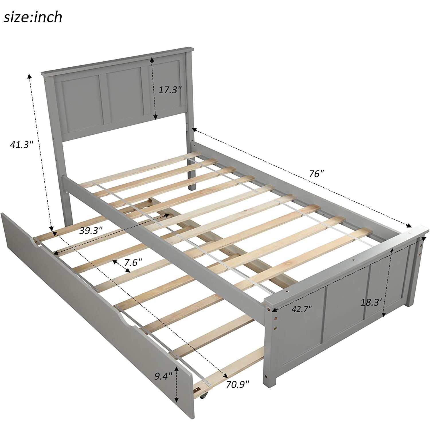 Twin Size Platform Bed with A Trundle Clearance Online Official Site