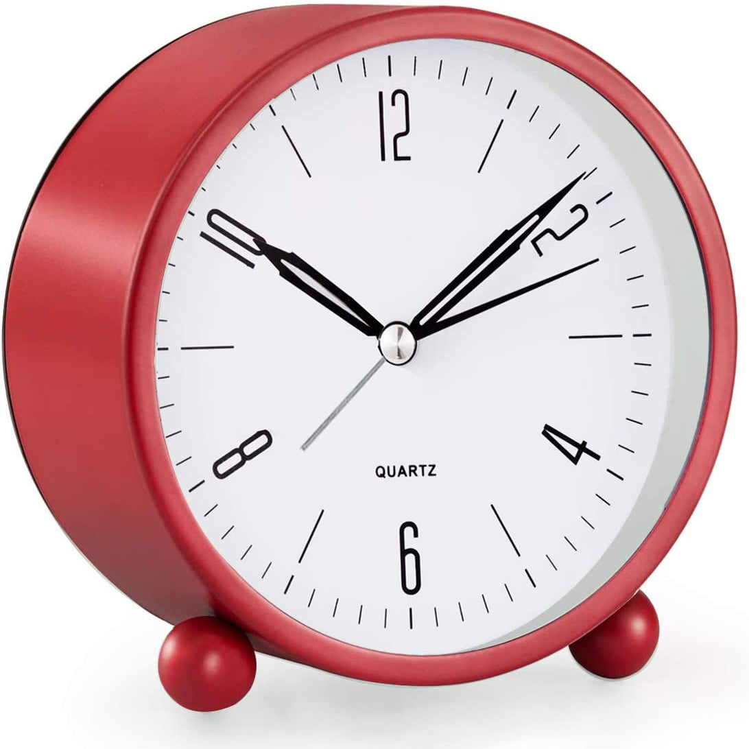 4 Super Silent Non Ticking Analog Alarm Clock with Night Light Online For Sale