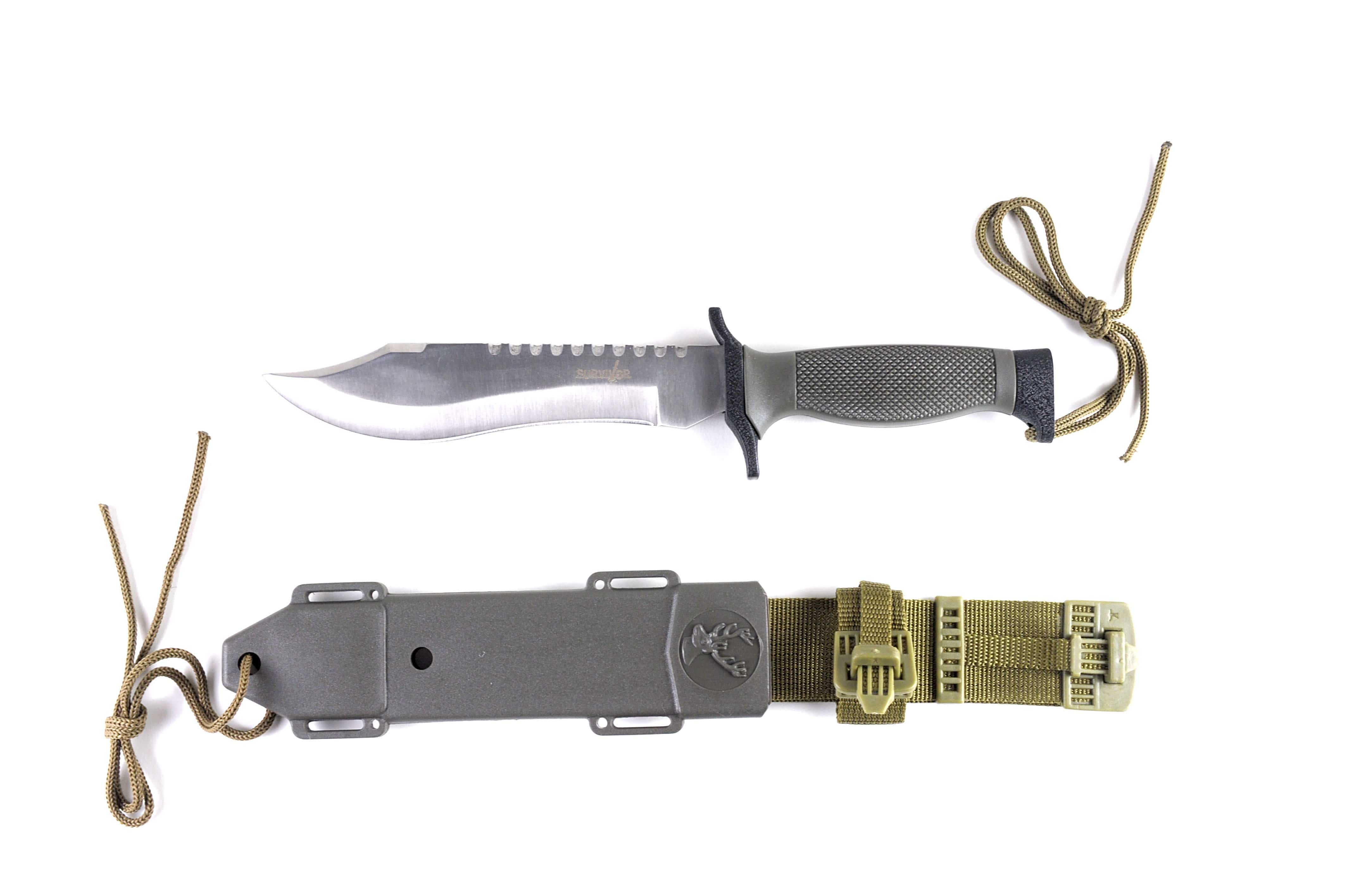 Master Cutlery Survivor Bowie Knife, 5 Blade, Rubber Handle, Sheath - HK-6001S Free Shipping In China